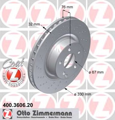 ZIMMERMANN - 400.3606.20 - Тормозной диск (Тормозная система)