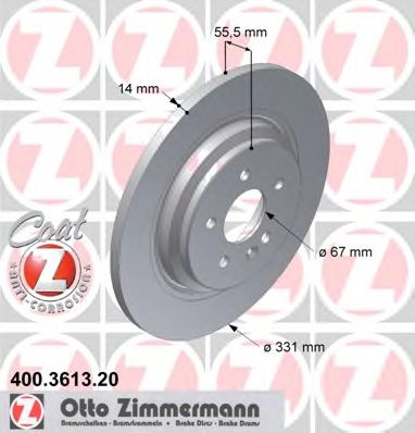 ZIMMERMANN - 400.3613.20 - Тормозной диск (Тормозная система)