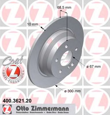 ZIMMERMANN - 400.3621.20 - Тормозной диск (Тормозная система)