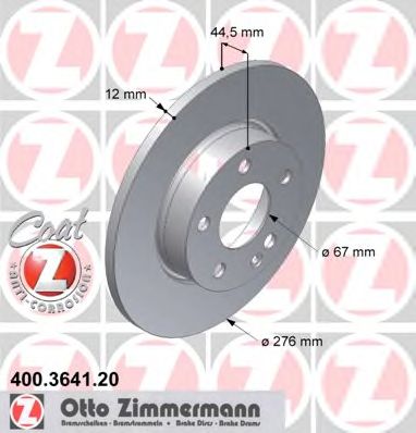 ZIMMERMANN - 400.3641.20 - Тормозной диск (Тормозная система)