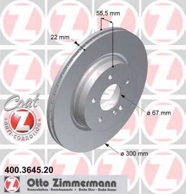 ZIMMERMANN - 400.3645.20 - Тормозной диск (Тормозная система)