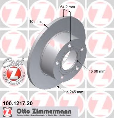 ZIMMERMANN - 100.1217.20 - Тормозной диск (Тормозная система)