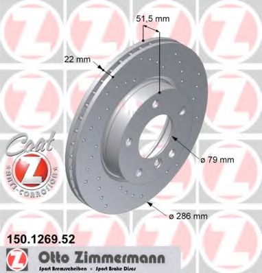 ZIMMERMANN - 150.1269.52 - Тормозной диск (Тормозная система)