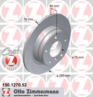 ZIMMERMANN - 150.1270.52 - Тормозной диск (Тормозная система)