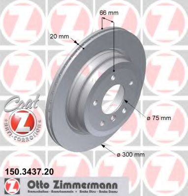 ZIMMERMANN - 150.3437.20 - Тормозной диск (Тормозная система)