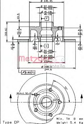 METZGER - 6431.00 - Тормозной диск