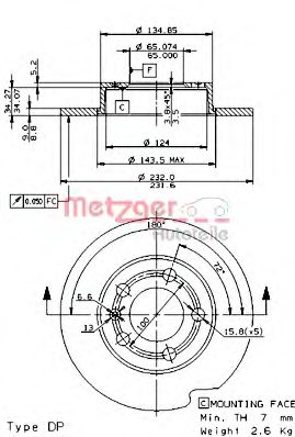 METZGER - 14699 V - Тормозной диск