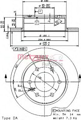 METZGER - 14908E - Тормозной диск