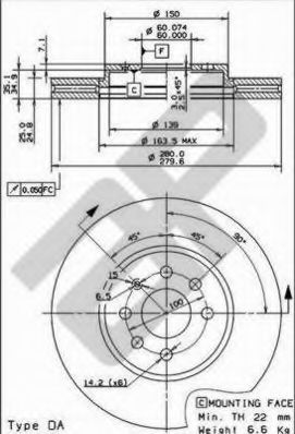 METZGER - 24884 V - Тормозной диск