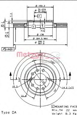 METZGER - 24927 V - Тормозной диск