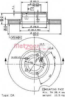 METZGER - 24992 V - Тормозной диск