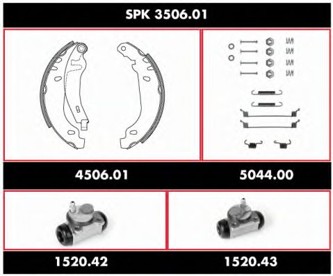 ROADHOUSE - SPK 3506.01 - Комплект тормозов, барабанный тормозной механизм (Тормозная система)