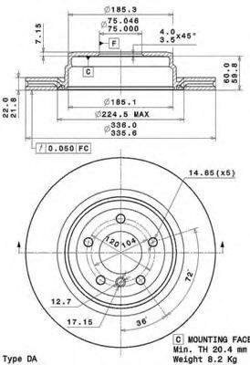 BRECO - BS 8720 - Тормозной диск (Тормозная система)