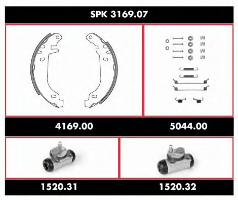 WOKING - SPK 3169.07 - Комплект тормозов, барабанный тормозной механизм (Тормозная система)