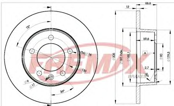 FREMAX - BD-1410 - Тормозной диск (Тормозная система)