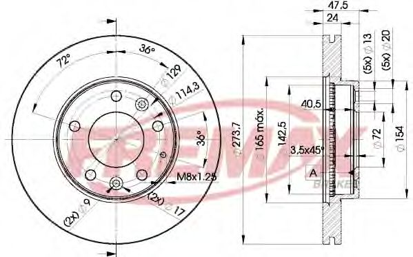 FREMAX - BD-3267 - Тормозной диск (Тормозная система)