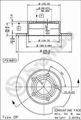 BREMBO - 08.5743.11 - Тормозной диск (Тормозная система)