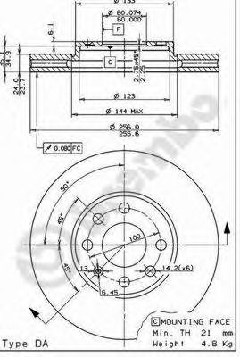 BREMBO - 09.7628.11 - Тормозной диск (Тормозная система)