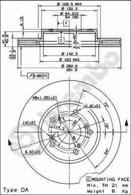 BREMBO - 09.7932.11 - Тормозной диск (Тормозная система)