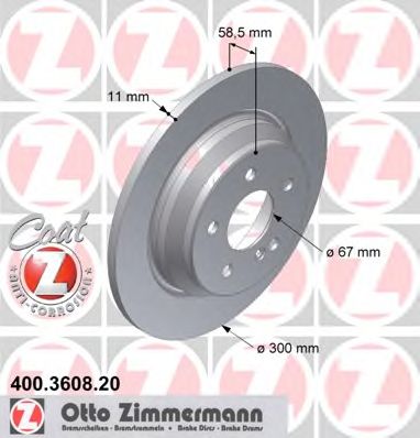 ZIMMERMANN - 400.3608.20 - Тормозной диск (Тормозная система)