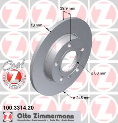 ZIMMERMANN - 100.3314.20 - Тормозной диск (Тормозная система)