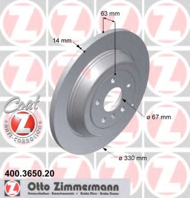 ZIMMERMANN - 400.3650.20 - Тормозной диск (Тормозная система)