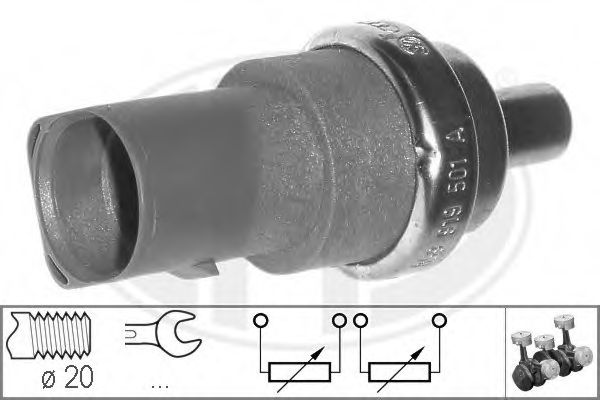 ERA - 330496 - Датчик, температура охлаждающей жидкости (Система накаливания)