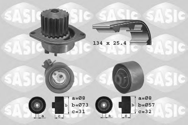 SASIC - 3900016 - Водяной насос + комплект зубчатого ремня (Охлаждение)