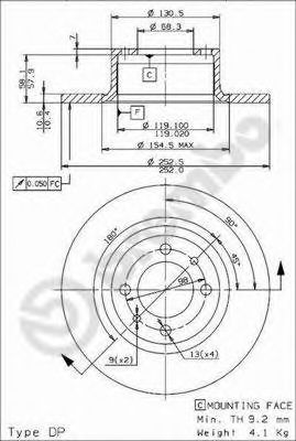 BRECO - BS 7149 - Тормозной диск (Тормозная система)