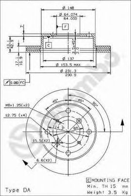 BRECO - BS 8150 - Тормозной диск (Тормозная система)