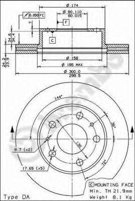 BRECO - BS 8166 - Тормозной диск (Тормозная система)