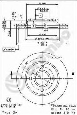 BRECO - BS 8277 - Тормозной диск (Тормозная система)