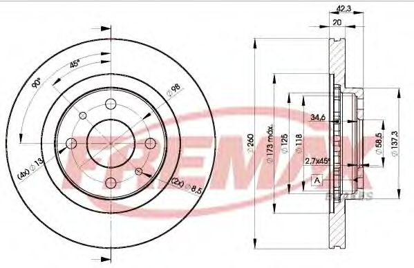 FREMAX - BD-1073 - Тормозной диск (Тормозная система)