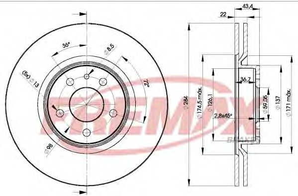 FREMAX - BD-1548 - Тормозной диск (Тормозная система)