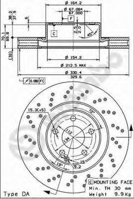 BREMBO - 09.7960.11 - Тормозной диск