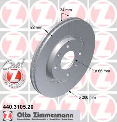 ZIMMERMANN - 440.3105.20 - Тормозной диск (Тормозная система)