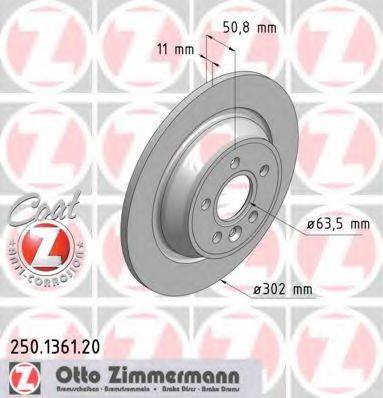 ZIMMERMANN - 250.1361.20 - Тормозной диск (Тормозная система)