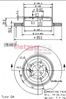 METZGER - 24926 V - Тормозной диск