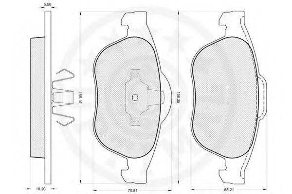 OPTIMAL - 84300 - Комплект тормозных колодок, дисковый тормоз (Тормозная система)