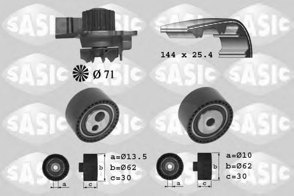 SASIC - 3900027 - Водяной насос + комплект зубчатого ремня (Охлаждение)