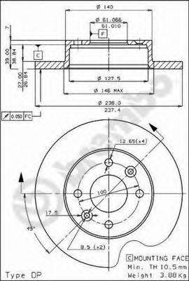 BRECO - BS 7324 - Тормозной диск (Тормозная система)