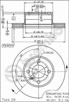 BRECO - BS 7844 - Тормозной диск (Тормозная система)