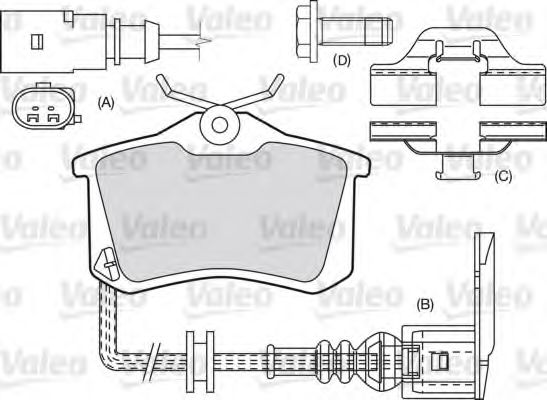 VALEO - 598463 - Комплект тормозных колодок, дисковый тормоз (Тормозная система)