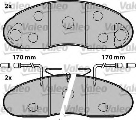 VALEO - 541652 - Комплект тормозных колодок, дисковый тормоз (Тормозная система)