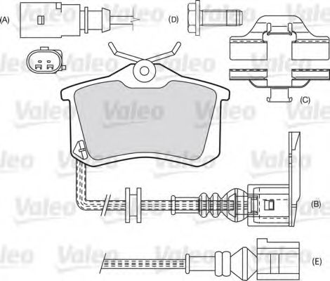 VALEO - 598463 - Комплект тормозных колодок, дисковый тормоз (Тормозная система)