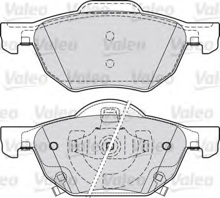 VALEO - 598824 - Комплект тормозных колодок, дисковый тормоз (Тормозная система)