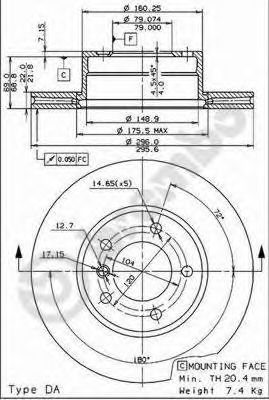 BREMBO - 09.6924.11 - Тормозной диск (Тормозная система)