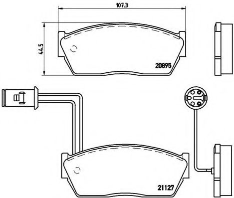 BREMBO - P 28 009 - Комплект тормозных колодок, дисковый тормоз (Тормозная система)