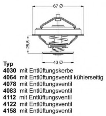 WAHLER - 4122.87D - Термостат, охлаждающая жидкость (Охлаждение)