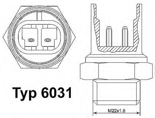 WAHLER - 6031.100D - Термовыключатель, вентилятор радиатора (Охлаждение)